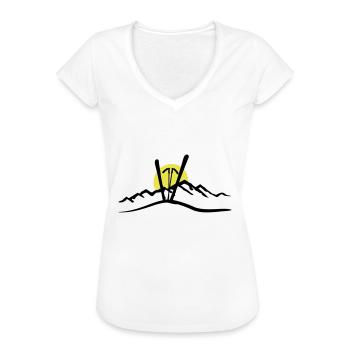 Ski, Berg und Sonne, Skifahren - Frauen Vintage T-Shirt - Weiß - Vorne - Danielle (179cm)