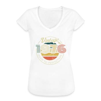 Vintage 1976 Geburtstag Retro Jahrgang Geschenk - Frauen Vintage T-Shirt - Weiß - Vorne