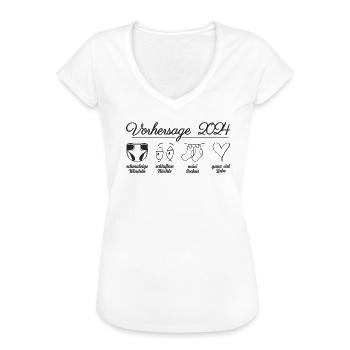 Vorhersage 2024 Werdende Eltern Babybauch - Frauen Vintage T-Shirt - Weiß - Vorne - Danielle (179cm)