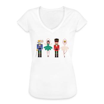 Nussknacker Ballett lustige Weihnachtsknuhlnerinlu - Frauen Vintage T-Shirt - Weiß - Vorne