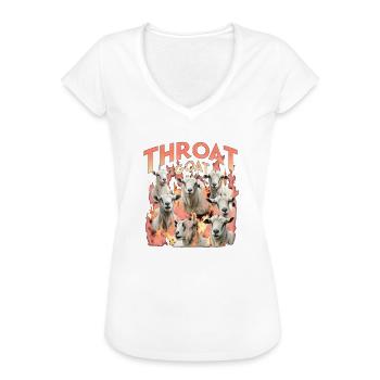 Throat Goat Adult Humor Unangemessen Raunchy - Frauen Vintage T-Shirt - Weiß - Vorne