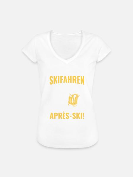 Apres Skifahrer - Frauen Vintage T-Shirt - Weiß