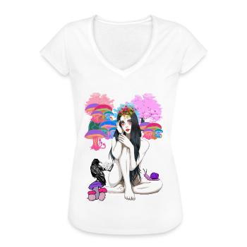 erotisch spirituell okkult Ritual Magie nackte Fee - Frauen Vintage T-Shirt - Weiß - Vorne