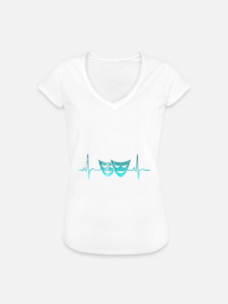 Theater Puls Herz - Frauen Vintage T-Shirt - Weiß
