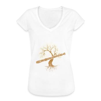 Flöte Blockflöte Querflöte - Frauen Vintage T-Shirt - Weiß - Vorne