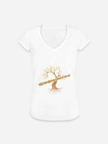 Flöte Blockflöte Querflöte - Frauen Vintage T-Shirt - Weiß