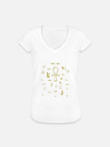 Ägypten Hieroglyphe - Frauen Vintage T-Shirt - Weiß