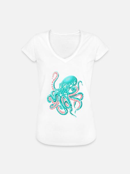 Krake Seeungeheuer - Frauen Vintage T-Shirt - Weiß