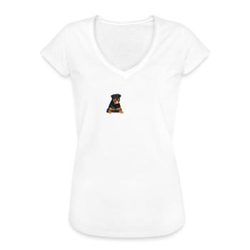 Rottweiler Herzschlag - Frauen Vintage T-Shirt - Weiß - Vorne