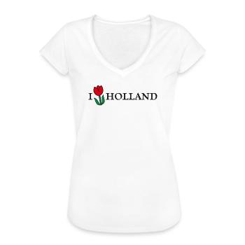 J'aime la Hollande - T-shirt vintage Femme - blanc - Devant - Danielle (179cm)