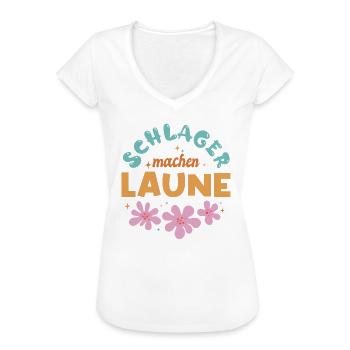 Schlager machen Laune Schlagermusik Schlagerparty - Frauen Vintage T-Shirt - Weiß - Vorne