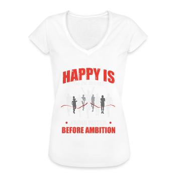 Halbmarathon: Leidenschaft vor Ehrgeiz - Frauen Vintage T-Shirt - Weiß - Vorne