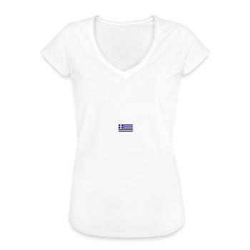 Griechenland Geschenk Flagge Kreta Herzschlag - Frauen Vintage T-Shirt - Weiß - Vorne
