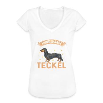 Das Sind Keine Hundehaare Das Ist Teckel Glitzer H - Frauen Vintage T-Shirt - Weiß - Vorne