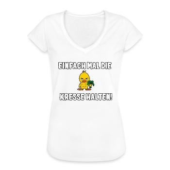 Einfach mal die Kresse halten - Frauen Vintage T-Shirt - Weiß - Vorne