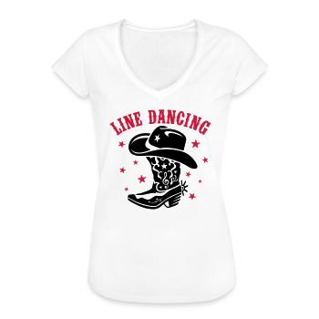 LINE DANCING, LINE DANCE - Women's Vintage T-Shirt - white - Front - Danielle (179cm)