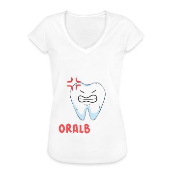 Hör auf, Witze über Zähne zu machen Oral B Mad Den - Frauen Vintage T-Shirt - Weiß - Vorne