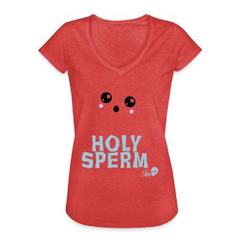 Holy sperm - Women's Vintage T-Shirt - heather red - Front - Danielle (179cm)