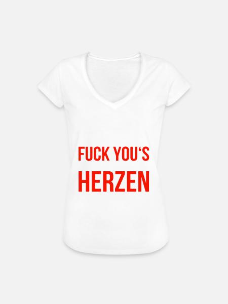 Fuck you - Frauen Vintage T-Shirt - Weiß