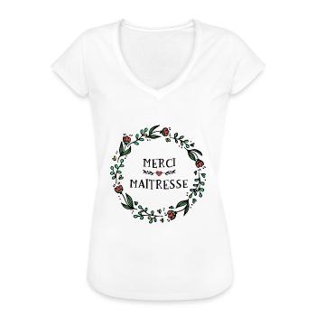 Danke Herrin - Ende des Jahres Geschenk - Frauen Vintage T-Shirt - Weiß - Vorne - Danielle (179cm)