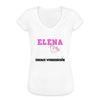 Elena Einhorn - Frauen Vintage T-Shirt - Weiß - Vorne
