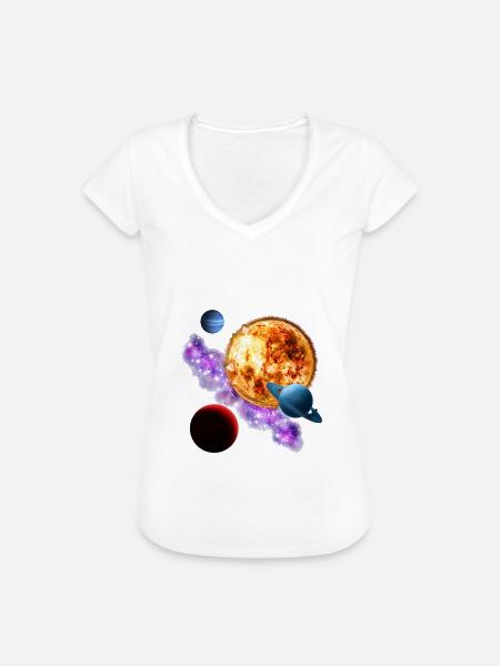 Universum - Frauen Vintage T-Shirt - Weiß
