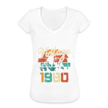 1980 Vintage - Frauen Vintage T-Shirt - Weiß - Vorne