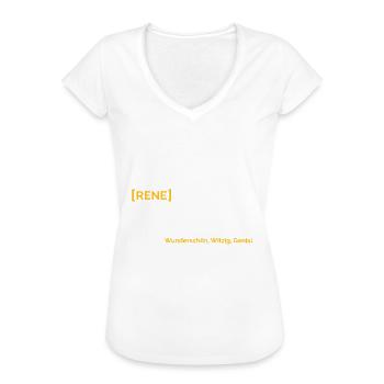 Rene - Frauen Vintage T-Shirt - Weiß - Vorne