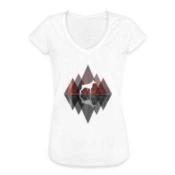 Dobermann Abstrakt - Geometrie Hundeliebhaber Dog - Frauen Vintage T-Shirt - Weiß - Vorne - Danielle (179cm)