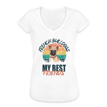 Beau design pour un amoureux des chiens - T-shirt vintage Femme - blanc - Devant - Danielle (179cm)
