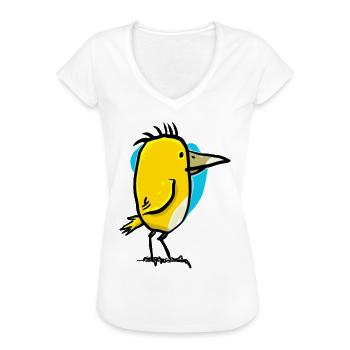 Oiseau à grand bec - T-shirt vintage Femme - blanc - Devant - Danielle (179cm)