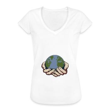 Menschheitsfamilie Friedensbewegung Peace - Frauen Vintage T-Shirt - Weiß - Vorne
