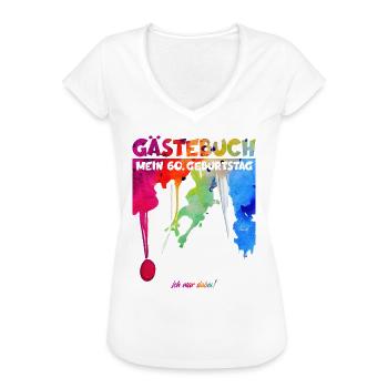 GÄSTEBUCH 60. GEBURTSTAG GÄSTELISTE 60 JAHRE - Frauen Vintage T-Shirt - Weiß - Vorne