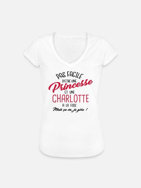 Princesse et Charlotte - T-shirt vintage Femme - blanc