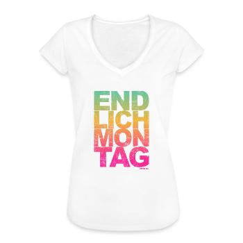 Endlich Montag - Lustige Sprüche Arbeiten Job - Frauen Vintage T-Shirt - Weiß - Vorne