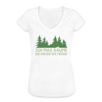 Ich Mag Bäume Die Halten Die Fresse - Frauen Vintage T-Shirt - Weiß - Vorne