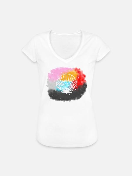 Geometrische Shell - Frauen Vintage T-Shirt - Weiß