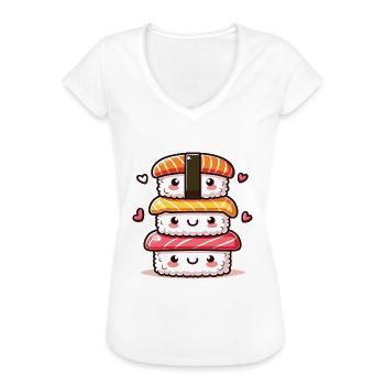Japanisches Essen Kawaii Sushi Lover - Frauen Vintage T-Shirt - Weiß - Vorne