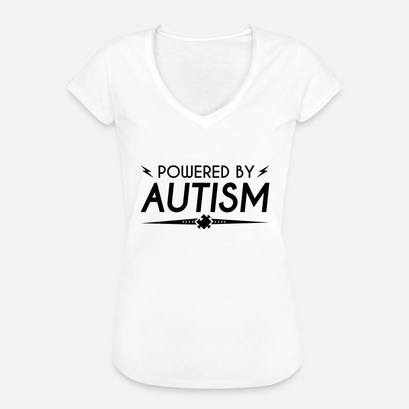 Powered By Autism - Women's Vintage T-Shirt - white