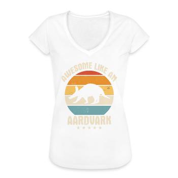 Erdferkel - Frauen Vintage T-Shirt - Weiß - Vorne