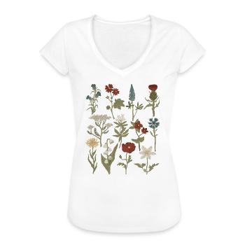 Wildblumen - Frauen Vintage T-Shirt - Weiß - Vorne