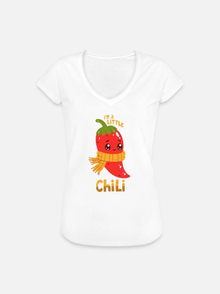 Chili Wortwitz - Frauen Vintage T-Shirt - Weiß