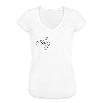 Ich bin genau richtig - positive Affirmation - Frauen Vintage T-Shirt - Weiß - Vorne - Danielle (179cm)