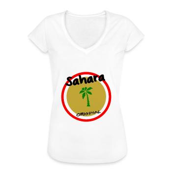 sahara cadeau original soleil - T-shirt vintage Femme - blanc - Devant - Danielle (179cm)