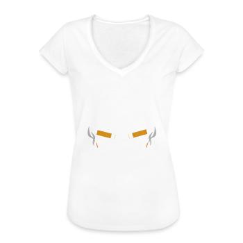 Zigaretten rauchen Raucher - Frauen Vintage T-Shirt - Weiß - Vorne