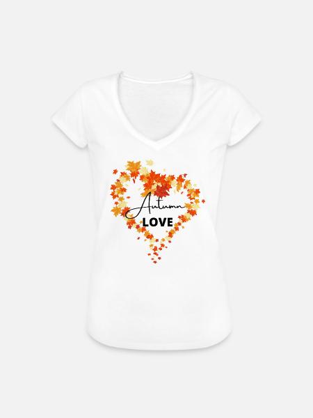Autumn Love - Frauen Vintage T-Shirt - Weiß