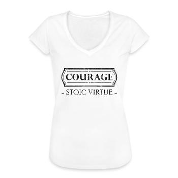 Stoic Virtue Courage Stoicism Gift Stoic - Women's Vintage T-Shirt - white - Front - Danielle (179cm)