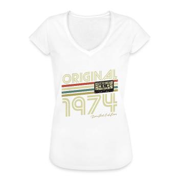 Original 1974 Jahrgang Vintage Geburtstag Retro - Frauen Vintage T-Shirt - Weiß - Vorne