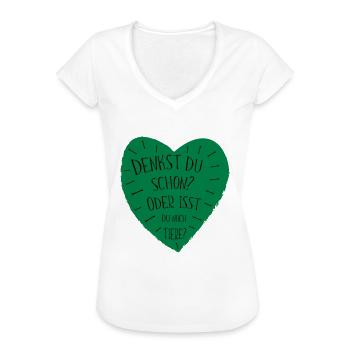 Denk Spruch vegan Tierschutz Tierfreund Geschenk - Frauen Vintage T-Shirt - Weiß - Vorne