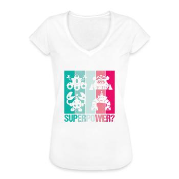 I BUILD WHAT'S - YOUR SUPERPOWER - Frauen Vintage T-Shirt - Weiß - Vorne